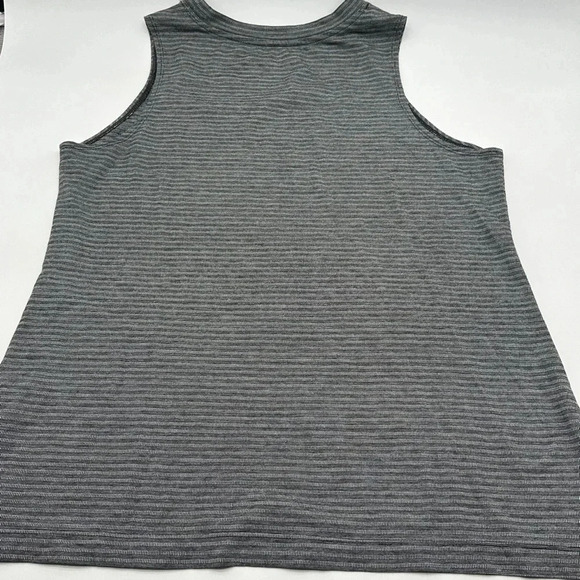 Athletic Works Knit Tank Top Women's XL 16-18 Gray Black Striped Sleeveless - Picture 6 of 8